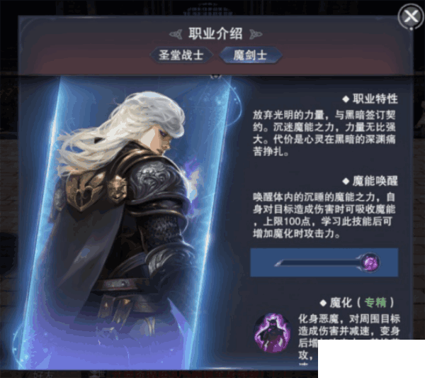 新神魔大陆圣堂战士和魔剑士的核心技能介绍