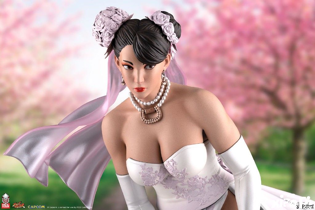 Sideshow《街头霸王5》婚纱装春丽雕像