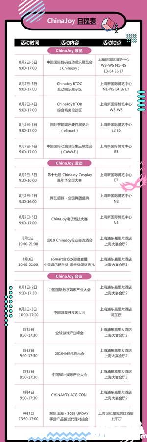 2019年第十七届ChinaJoy展前预览（综合信息篇）正式发布！