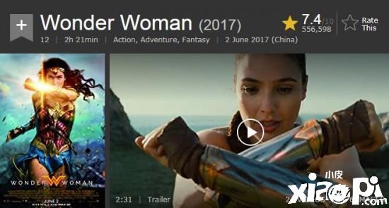 《神奇女侠2》IMDb评分跌至5.5，成DCEU最低分电影