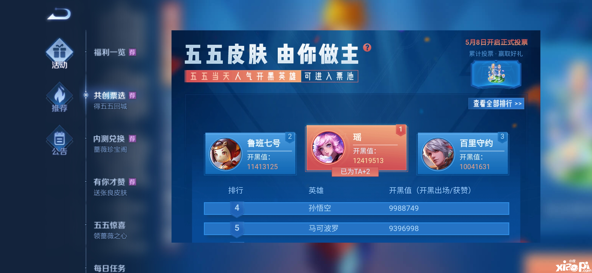 王者荣耀:明年的55新皮肤确定?瑶妹资格被官方取消