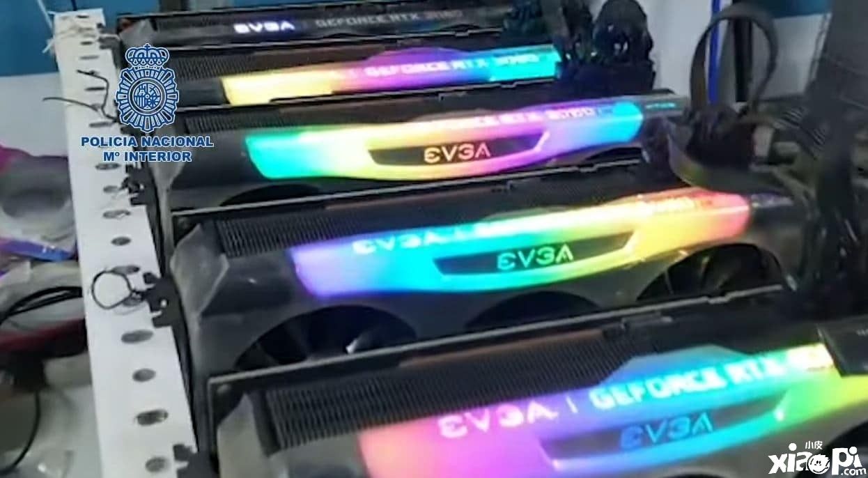 西班牙捣毁加密货币矿场，大量3080显卡及矿机被没收！