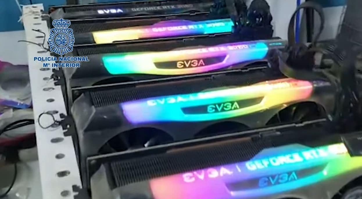 西班牙捣毁加密货币矿场，大量3080显卡及矿机被没收！