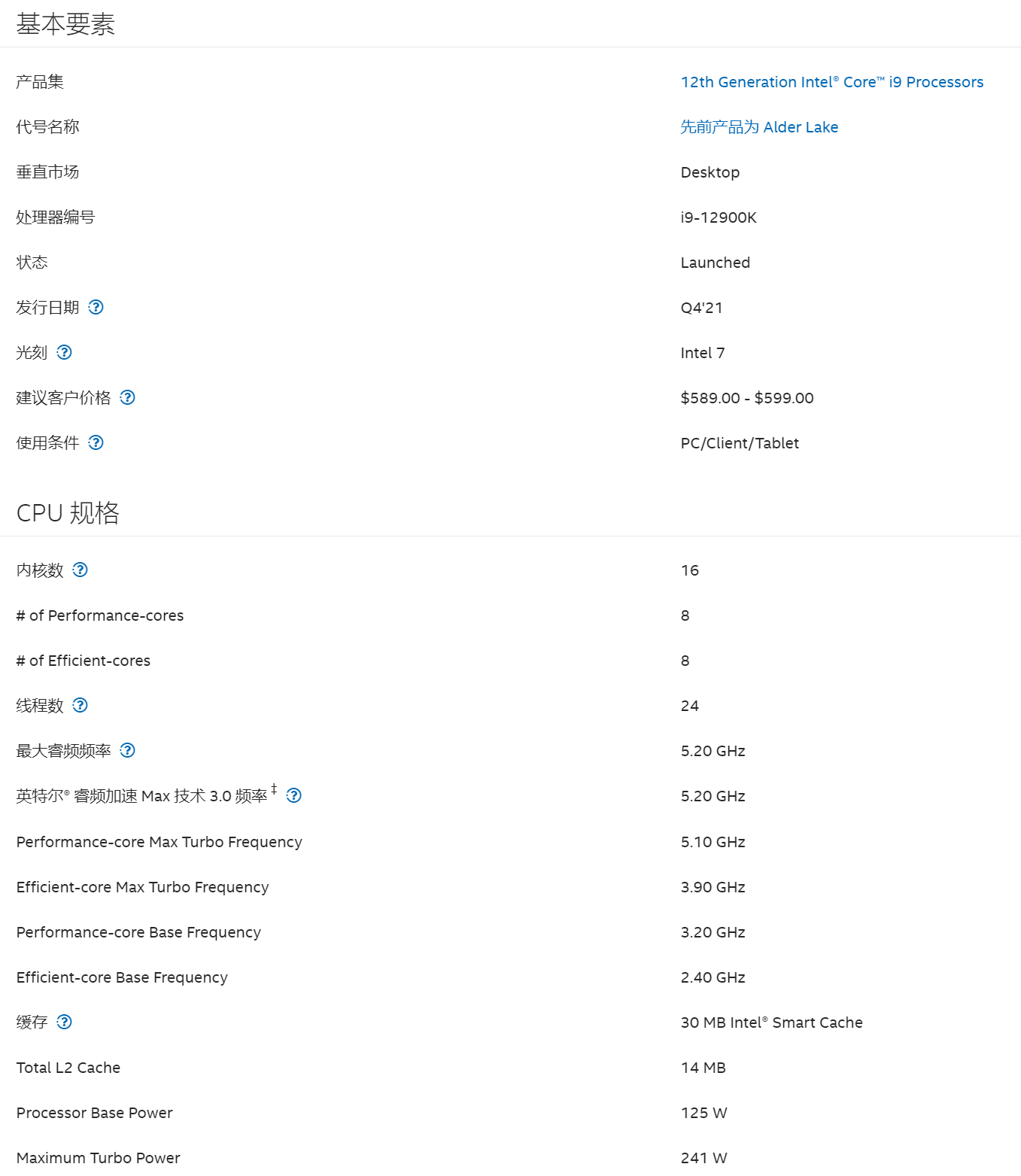 12代酷睿取消TDP功改为基础+Turbo功耗