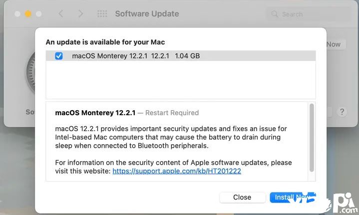苹果macOS推出12.2.1版本，修复笔记本电池耗电问题！
