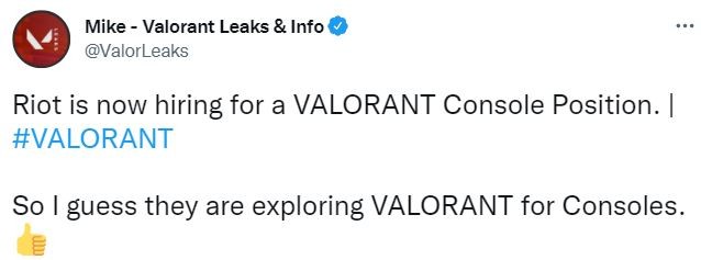 拳头发布招聘主机游戏设计师,《Valorant》将登陆主机平台！