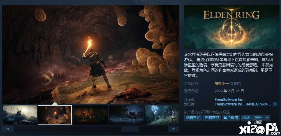 《艾尔登法环》Steam综合评价“褒贬不一”