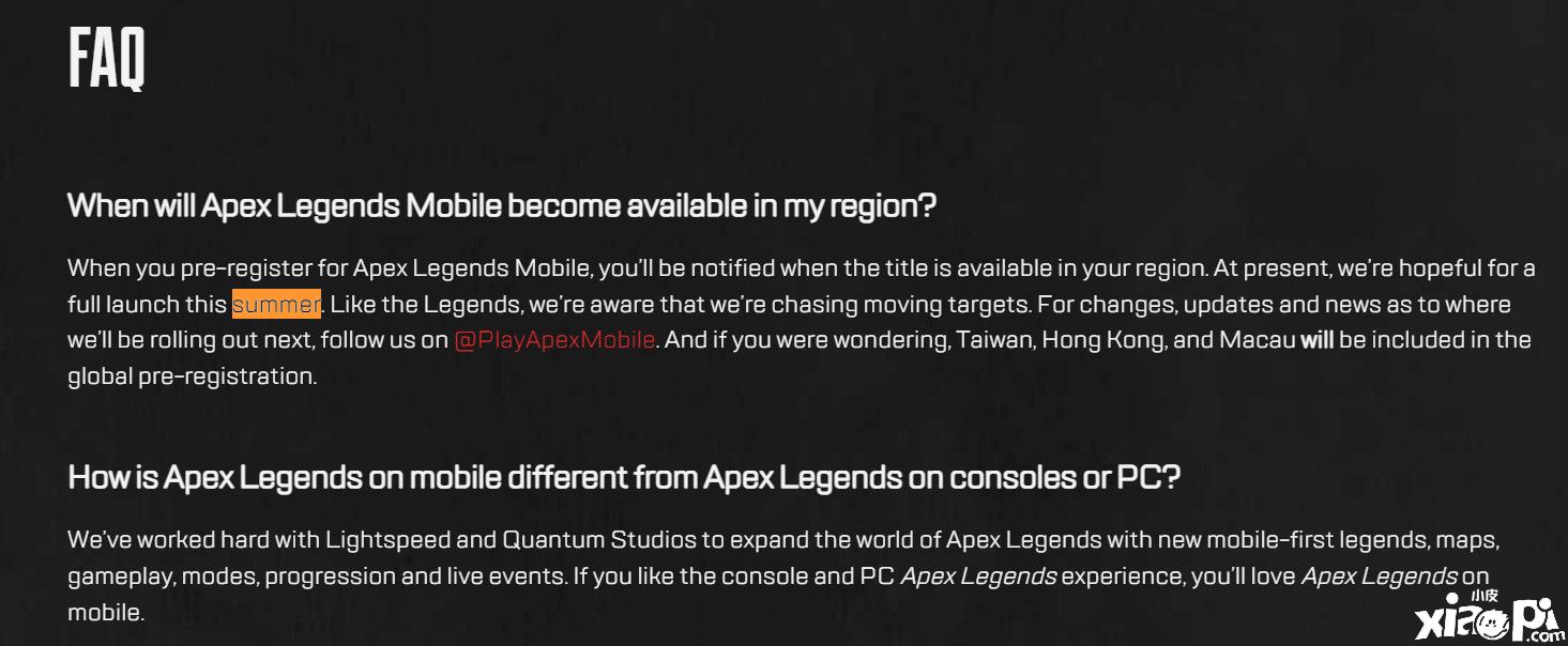 《Apex英雄》手游官宣计划于2022年夏季正式发售!