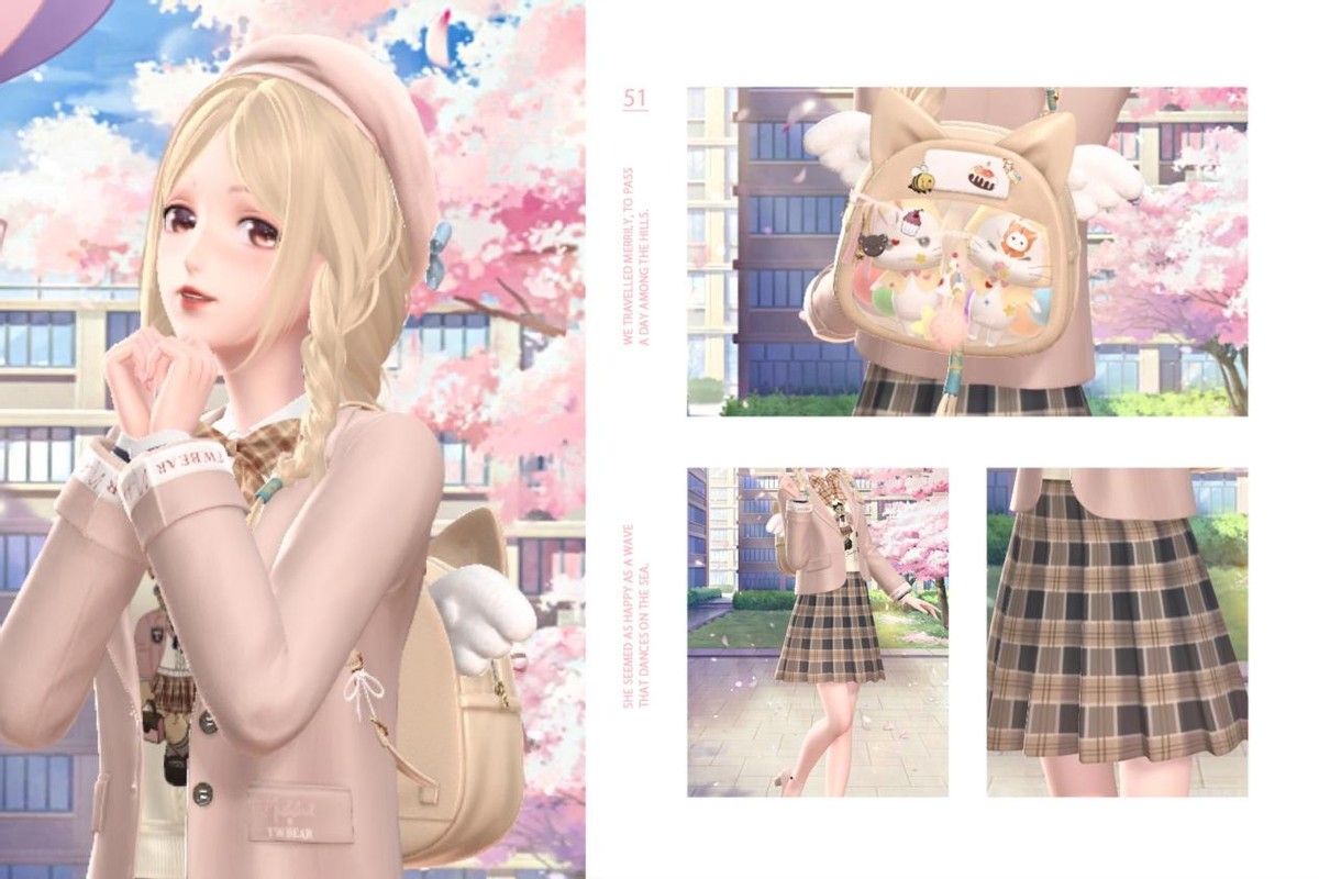 《闪耀暖暖》时尚达人苏暖暖穿搭技能，满满的春日氛围感