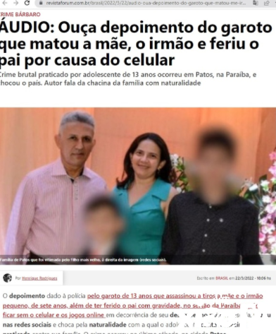 真刑！巴西13岁少年因沉迷游戏被父母抢夺手机，竟持枪袭击全家