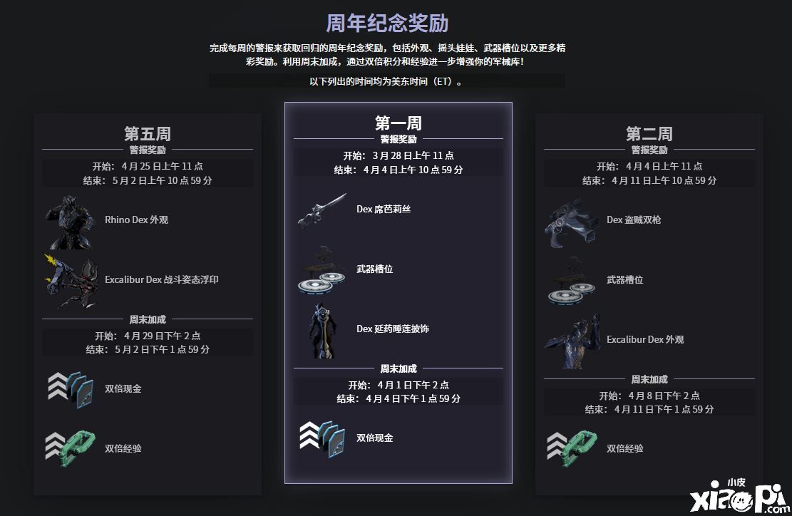 《星际战甲》九周年活动开启，连续五周免费物品大放送！