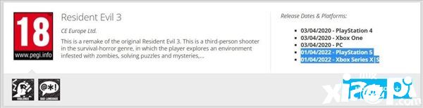 《生化3：重制版》XSX/PS5版欧洲评级已过审，发售日暂未公布！