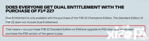 官方称拥有《F1 22》冠军版才可免费升级至次时代版！