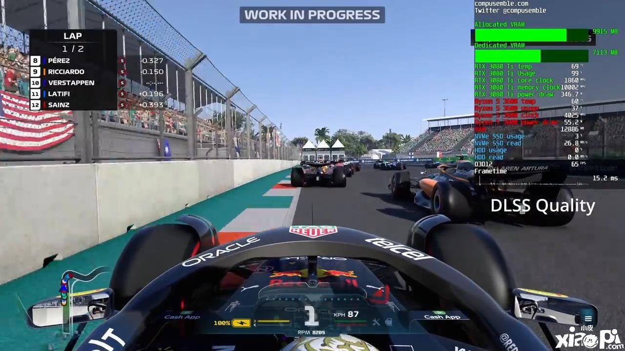 RTX3080Ti运行《F1 22》演示视频公布，4K+DLSS+光追效果画面不错！