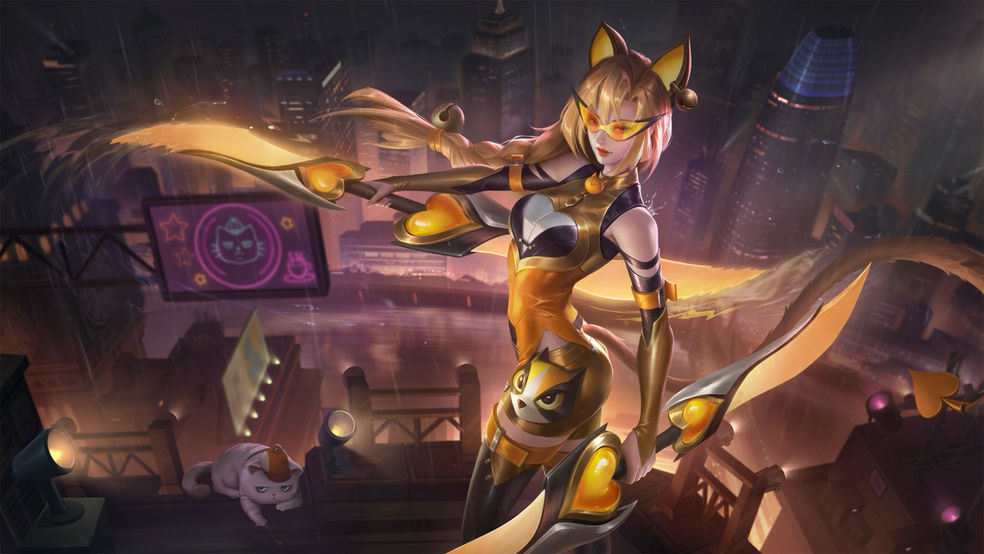 《王者荣耀》阿轲暗夜猫娘夜隐暮色皮肤特效一览