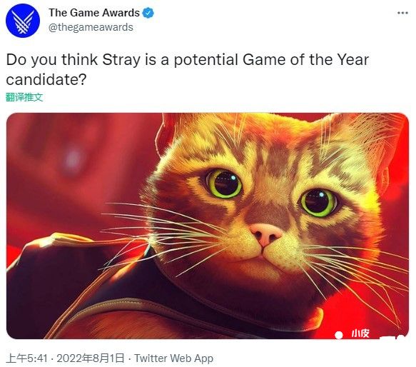 猫咪冒险游戏《流浪》成为TGA年度最佳游戏候选作品！