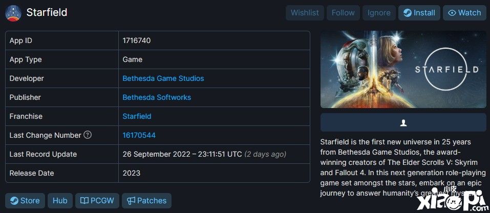 科幻RPG《星空》Steam页面更新，B社或将开启预购！