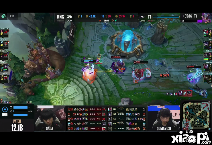 《英雄联盟》S12全球总决赛八强赛，RNG战队惨遭T1战队零封！