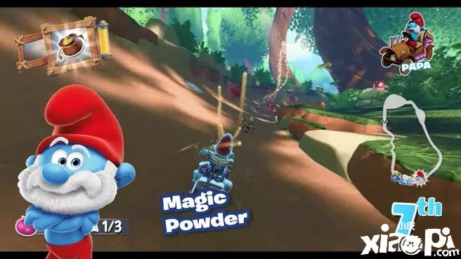 《蓝精灵卡丁车》最新实机演示公布，展示游戏内各种道具的效果！