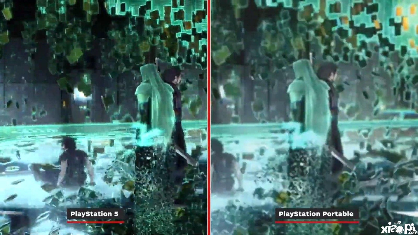 《最终幻想7：核心危机 再融合》PS5版与原版对比视频公布，画质明显提升！