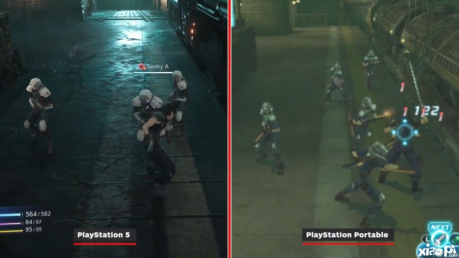 《最终幻想7：核心危机 再融合》PS5版与原版对比视频公布，画质明显提升！