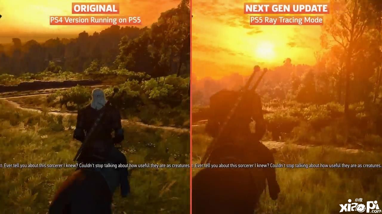 《巫师3：狂猎》PS4版与PS5版次世代画面对比，还是光追效果好！