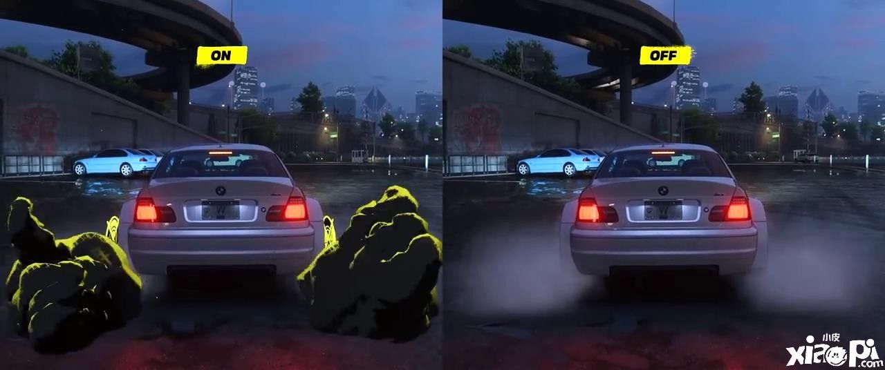 《极品飞车22：不羁》关闭卡通效果演示，尾气烟雾不再夸张！