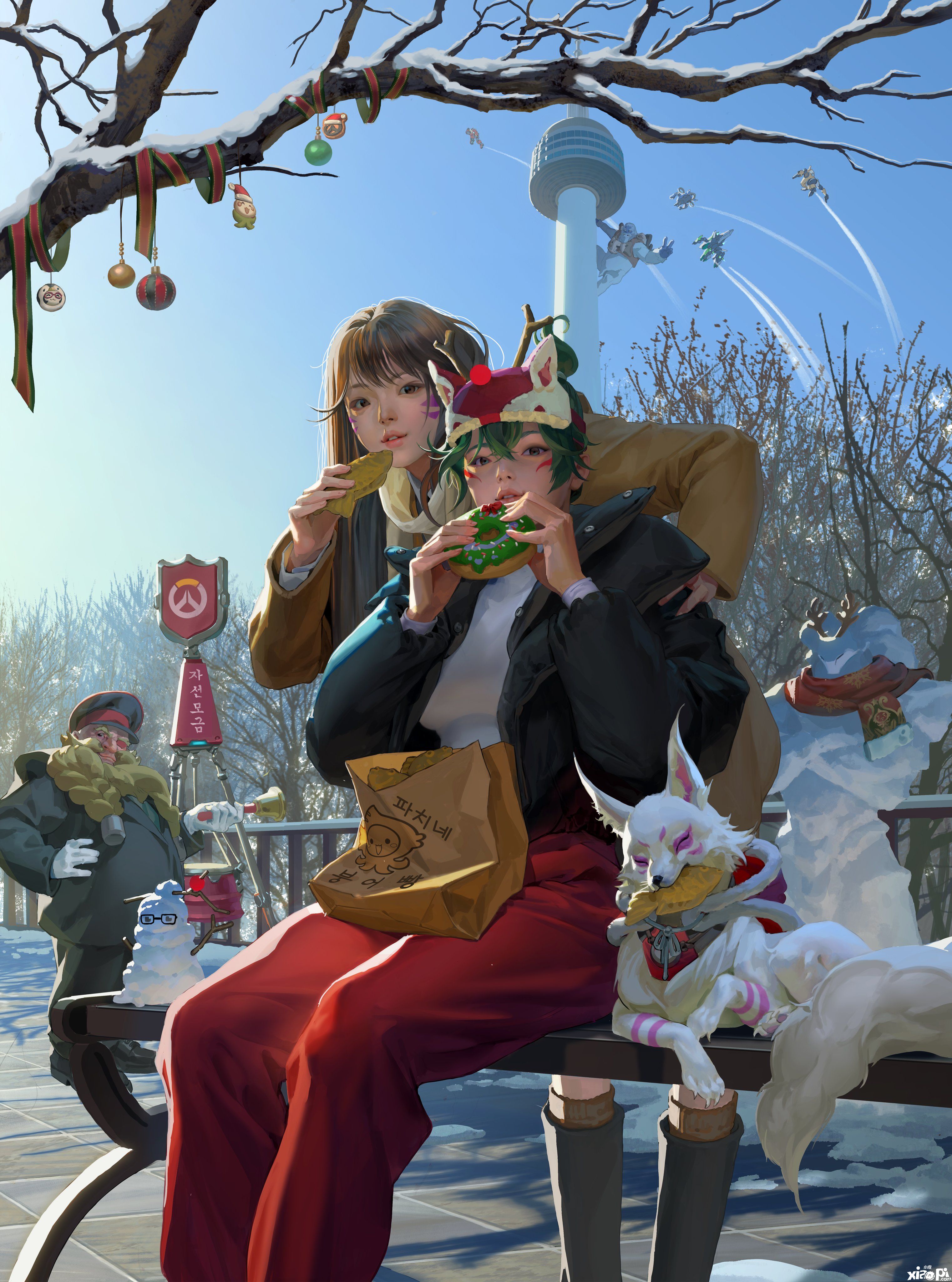 《守望先锋：归来》韩服公布新年贺卡，Dva雾子画风精美！