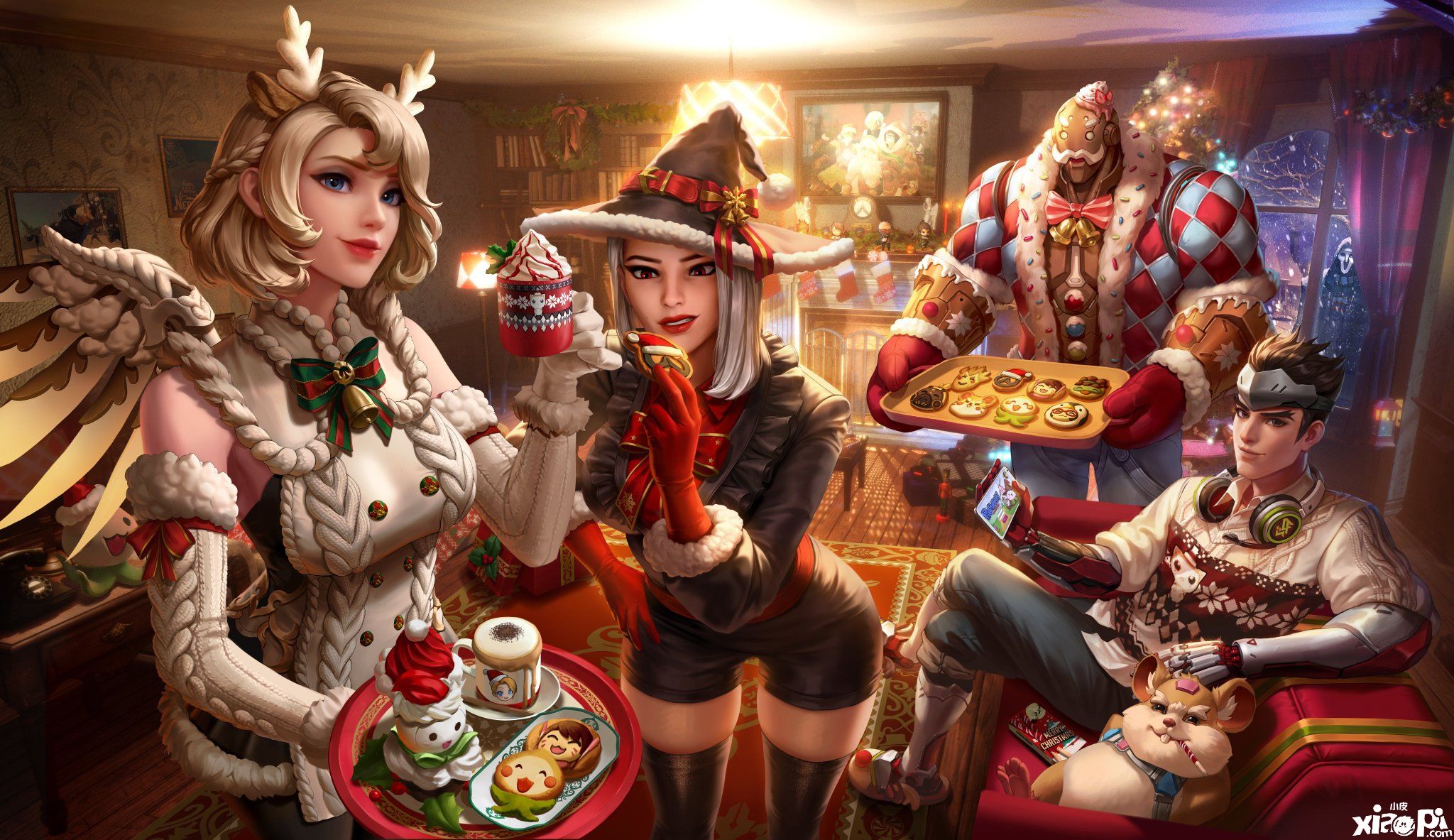 《守望先锋：归来》韩服公布新年贺卡，Dva雾子画风精美！