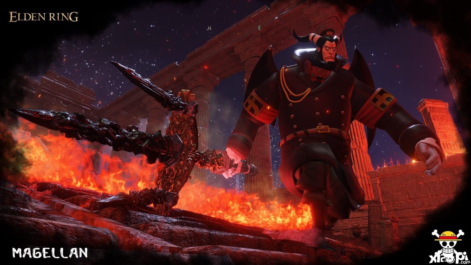《艾尔登法环》海贼王MOD演示公布，褪色者化身王之路飞！
