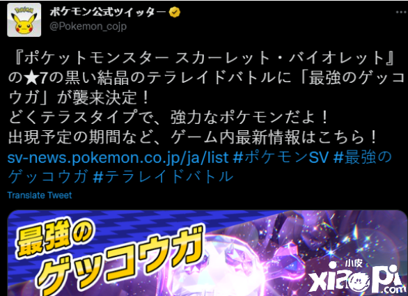 《宝可梦：朱/紫》新泰拉团体战将至，最强甲贺忍蛙！