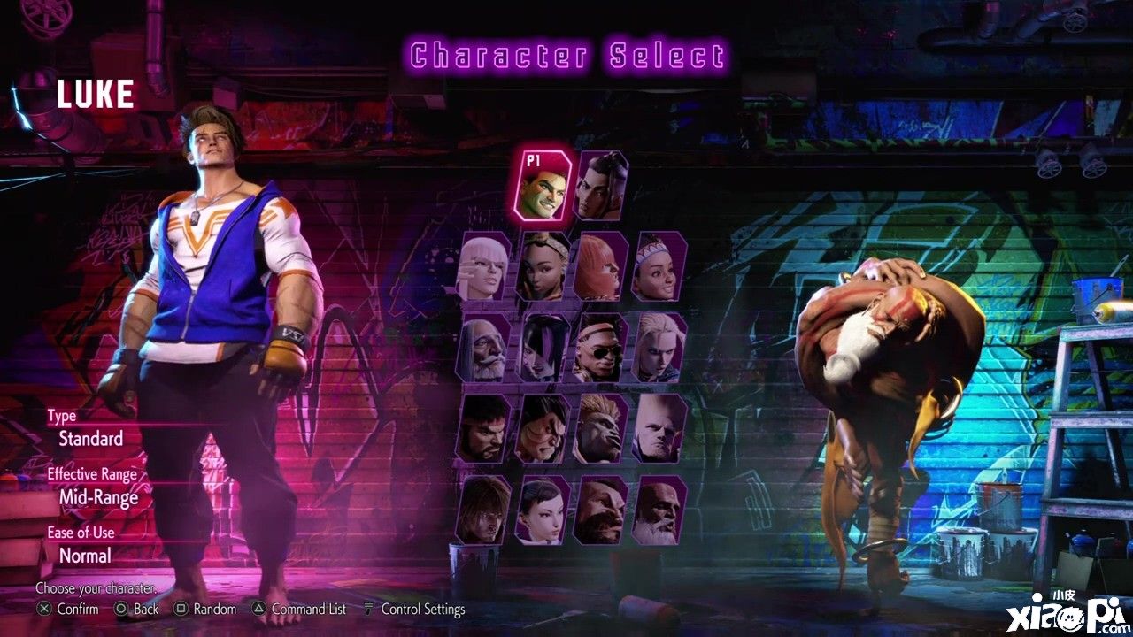 《街头霸王6》正式版人物选择界面预览公布，游戏6月2日发售！