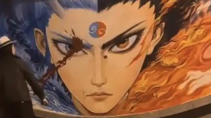 男子恶意破坏哪吒墙绘被拘7日：自称也是画家 在涂鸦