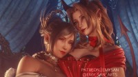 《FF7》蒂法爱莉丝3D作品分享！大雷美女相互贴贴