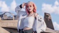 Coser神还原《皇牌空战8》塔莎 粉毛飞行服造型超美